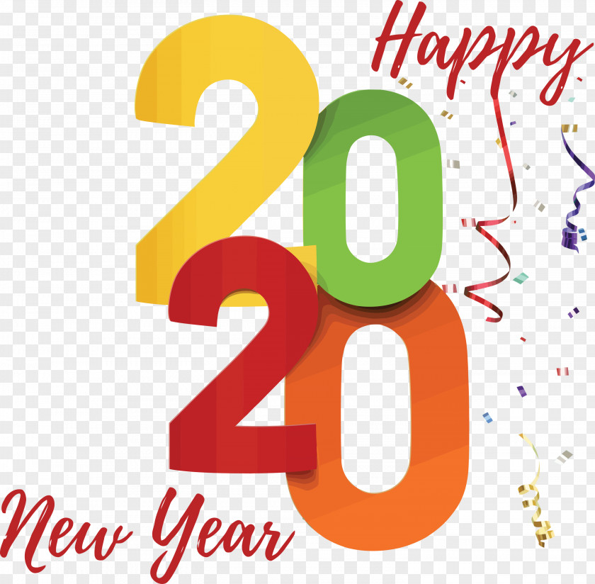 2020 Number Happy New Year PNG