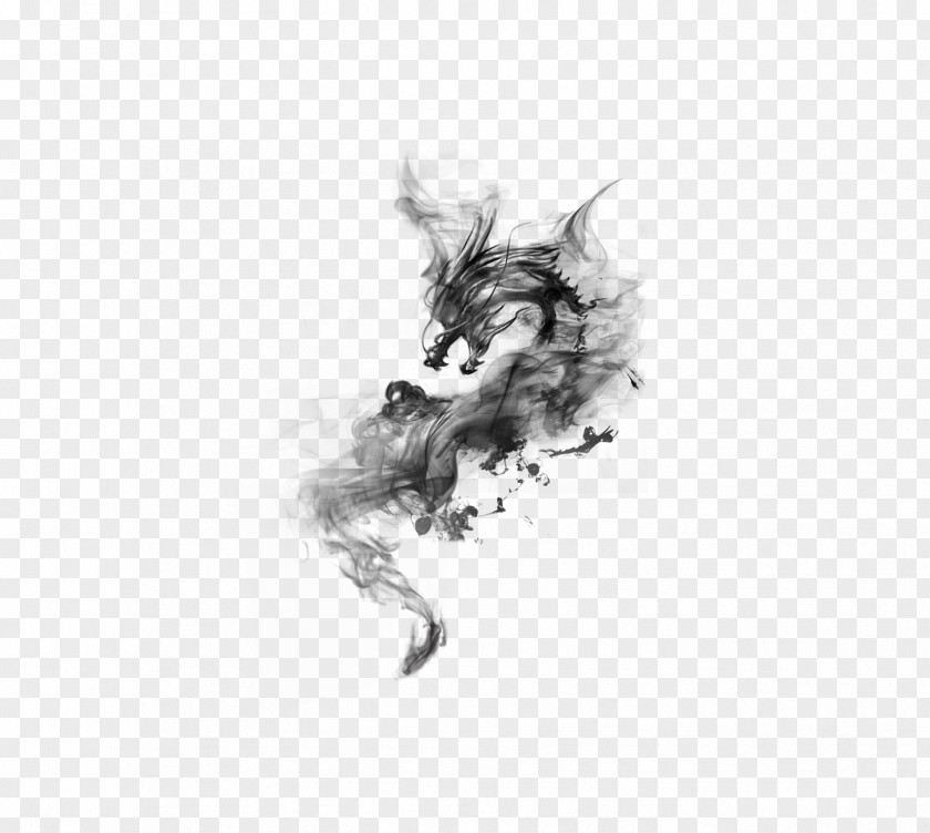 Dragon Ink Wash Painting Download PNG