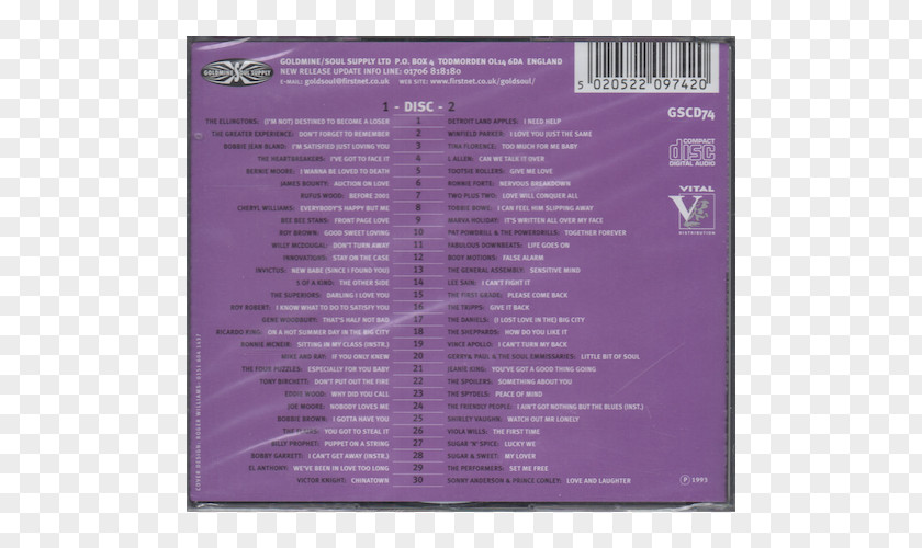 Northern Soul 20 Original Classics Blackpool Mecca Goldmine Supply Fever, Volume 4 Compilation Album PNG