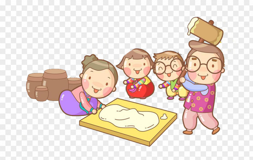Cartoon Parents Dough Child Family Illustration PNG