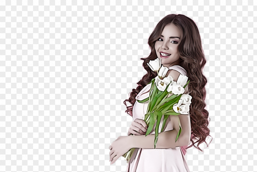 Flower Photo Shoot Shoulder Outerwear Child Model Plant Long Hair PNG