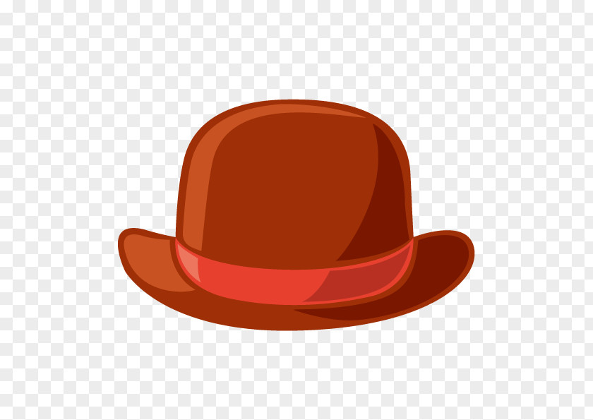 Vector Cartoon Painted Brown Hat Fedora Straw PNG