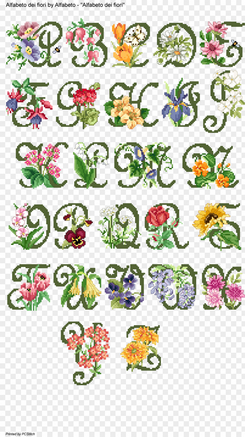 Campo Dei Fiori Cross-stitch Embroidery Cross Stitch Flowers Alphabet PNG