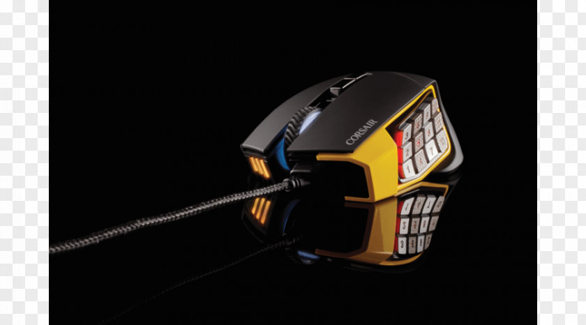 Computer Mouse Corsair Gaming Scimitar RGB Optical MOBA/MMO Mouse, USB (Yellow) PRO Gamer Button PNG
