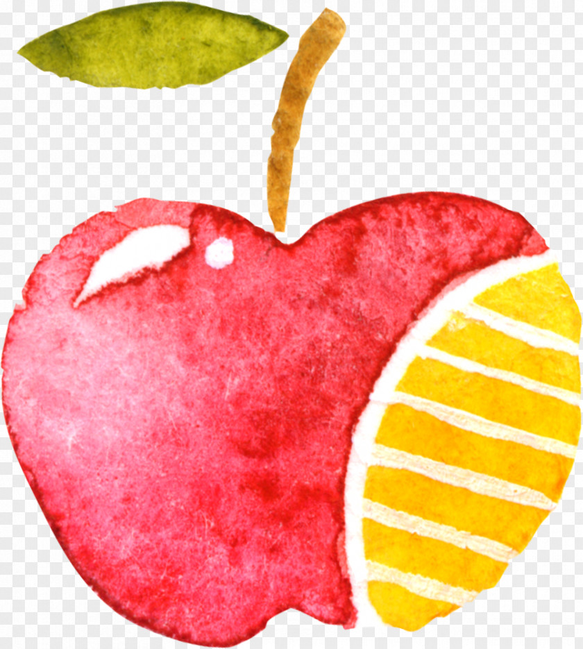 Hand-painted Red Apple Drawing PNG
