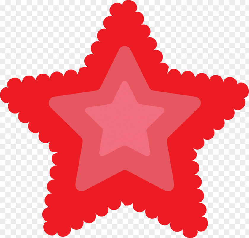 Hand Painted Red Star Paper Christmas Scrapbooking Shape PNG