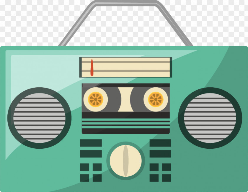 Green Cartoon Radio Icon PNG