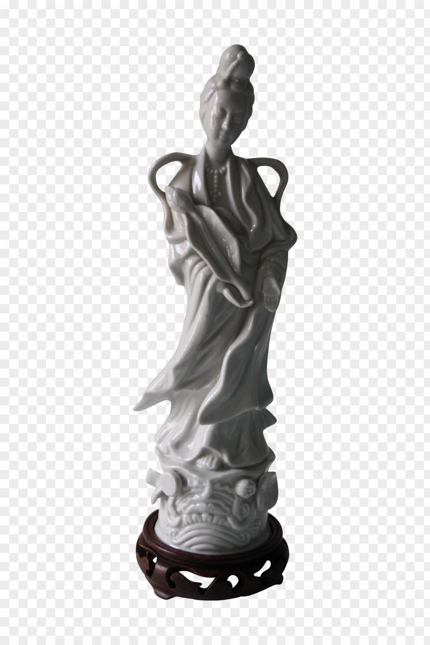 Guan Yin Bronze Sculpture Classical Figurine PNG
