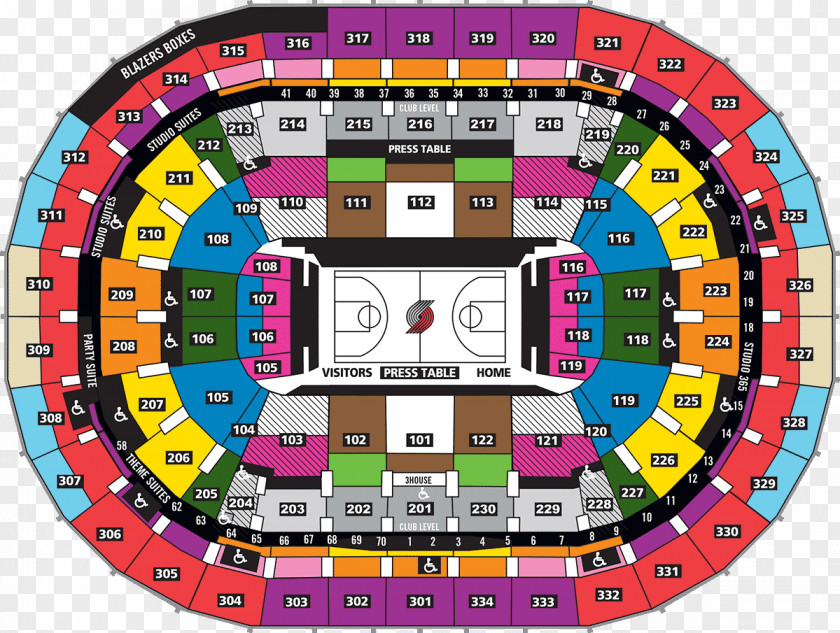 Nba Blazers Moda Center RoseQuarter Portland Trail NBA Seating Assignment PNG