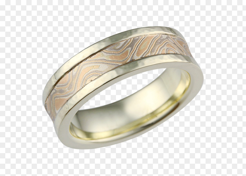 Solitaire Bird In Rodrigues Wedding Ring Mokume-gane Colored Gold PNG