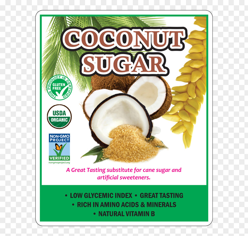 Coconut Sugar Natural Foods Organic Food Palm Flavor Superfood PNG
