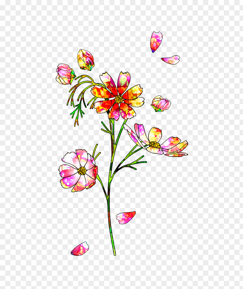 Colorful Gorgeous Flower Pattern Floral Design Clip Art PNG