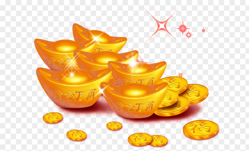 Gold Exquisite Coins Yuan Material Sycee Download Icon PNG