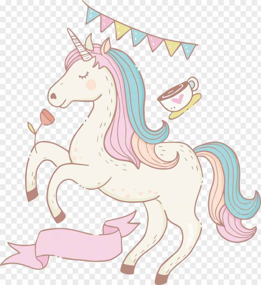 Hand Painted Unicorn Illustration PNG