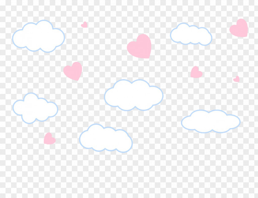 Love And Clouds Decoration Movement In Squares Pattern PNG