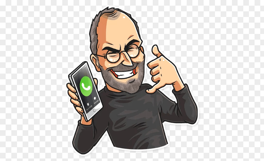 Steve Jobs Sticker Telegram VK Thumb Illustration PNG