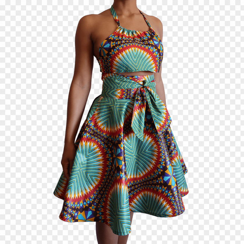 Wrap Skirt Shoulder Turquoise Dress PNG