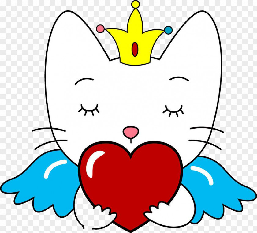 Love Kitten Cat Cartoon Clip Art PNG