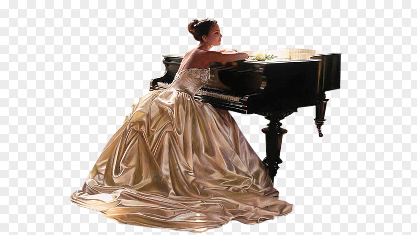 Woman Бойжеткен Grand Piano Animaatio PNG