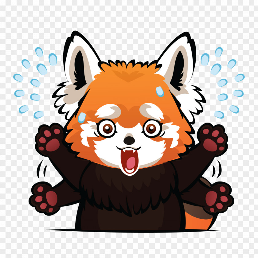 Whiskers Panic Red Panda Clip Art PNG