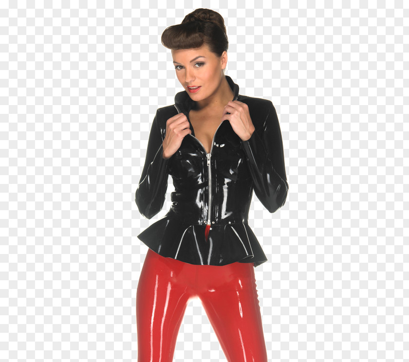 Women Jacket Leather Latex Catsuit Dress PNG