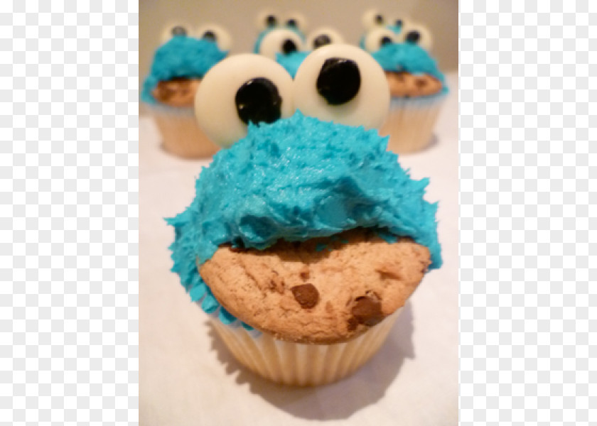Cookie Monster Cupcake Muffin Frosting & Icing Dessert PNG