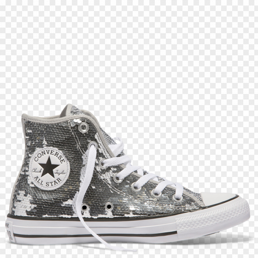 Silver Sequins Sneakers Chuck Taylor All-Stars Converse High-top Shoe PNG