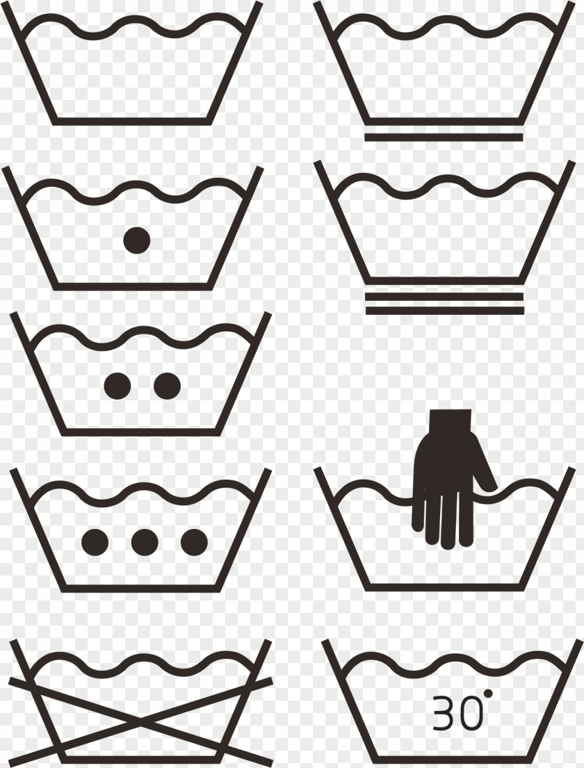Water Mark Washing Black And White Icon PNG