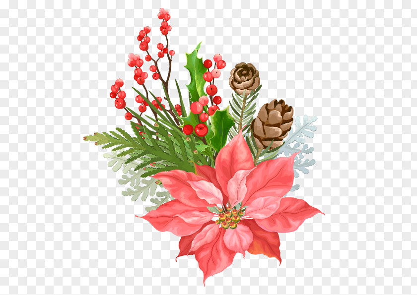 Christmas Decoration With Flowers PNG decoration with flowers clipart PNG