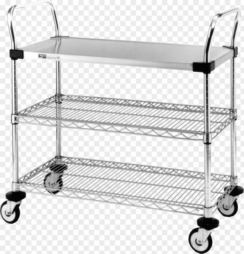 Stainless Steel Wire Shelving Serving Cart PNG