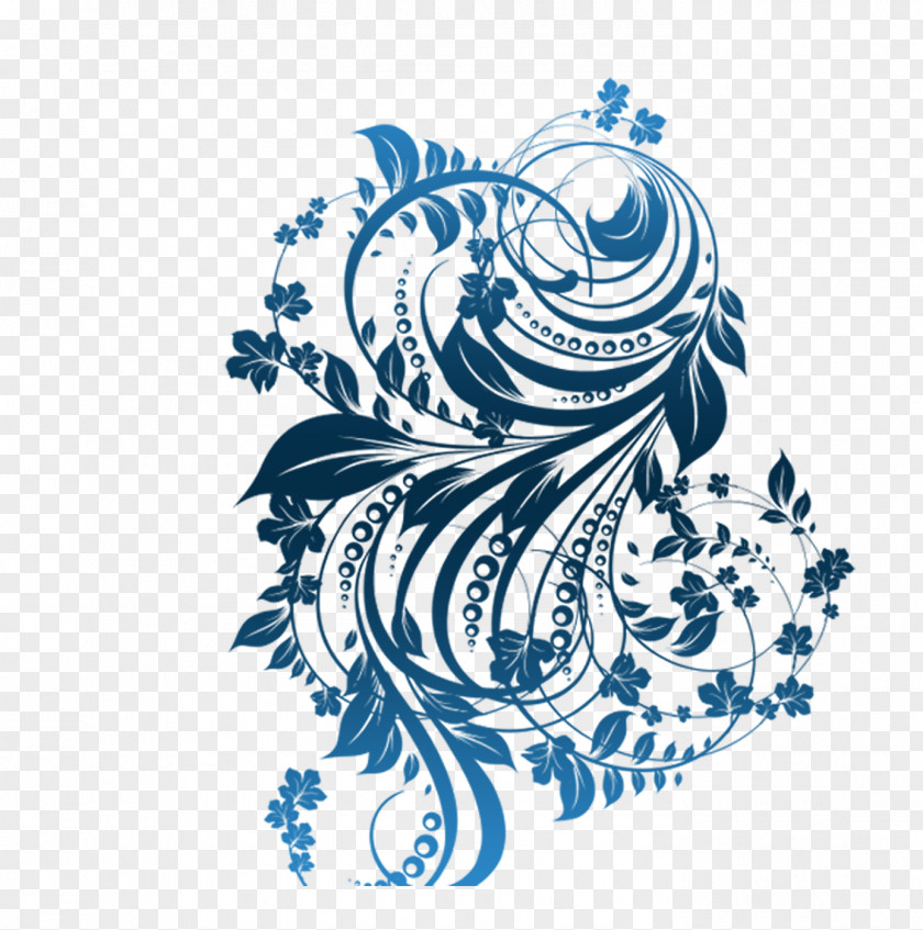Blue Flower Pattern Decoration PNG flower pattern decoration clipart PNG