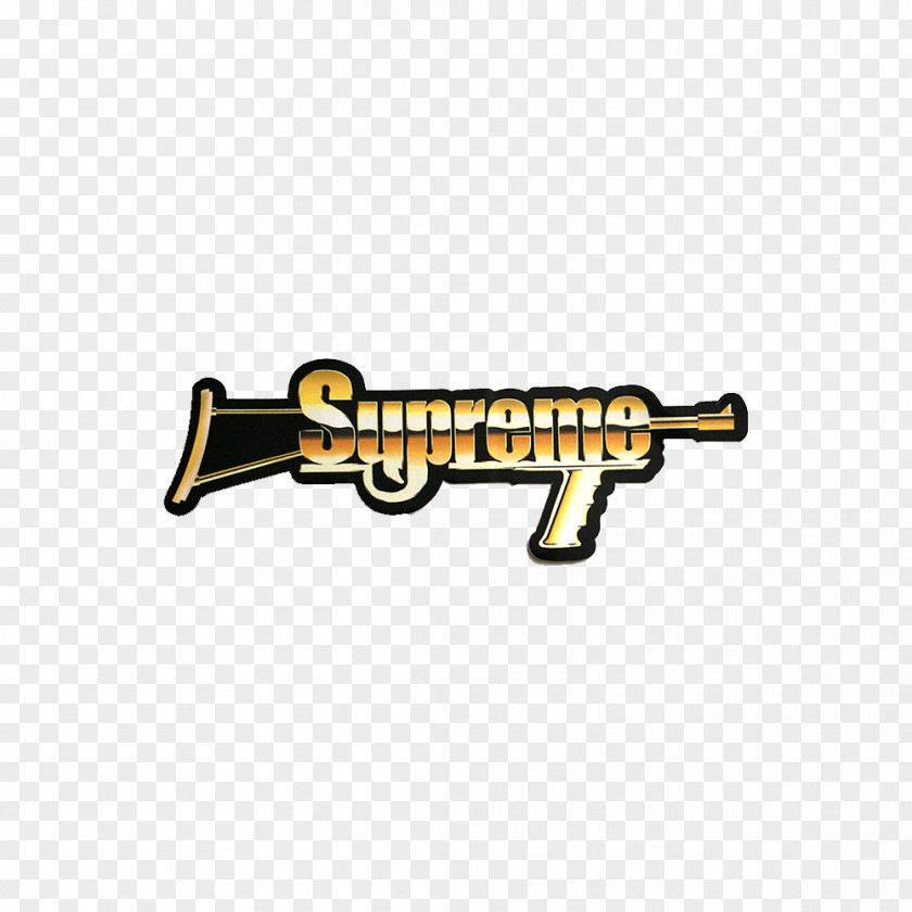 Gold Gun Brand Supreme Logo Sticker Louis Vuitton PNG