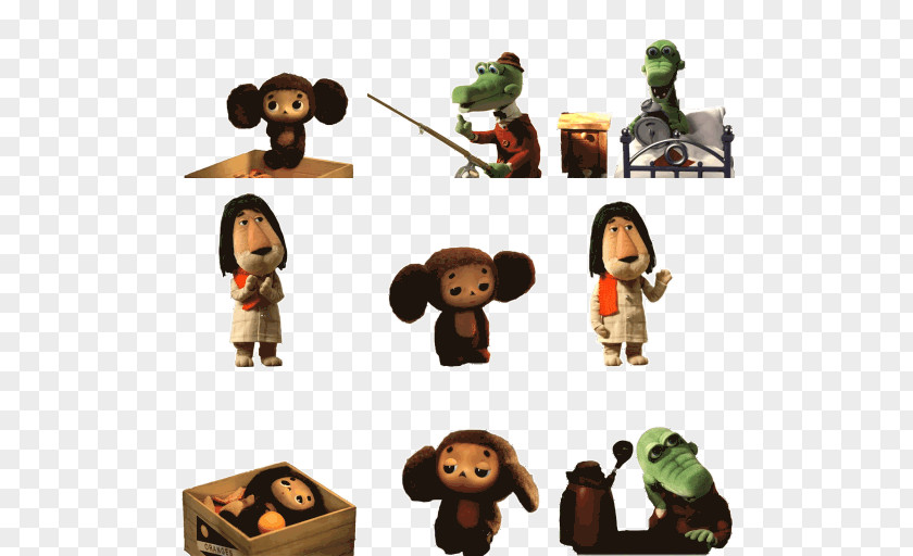 Sticker Cheburashka Gena The Crocodile Art Telegram PNG