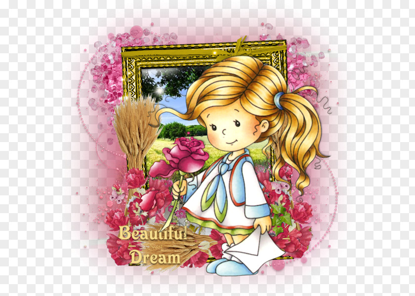 Beautiful Dream Illustration Cartoon Pink M Valentine's Day Doll PNG
