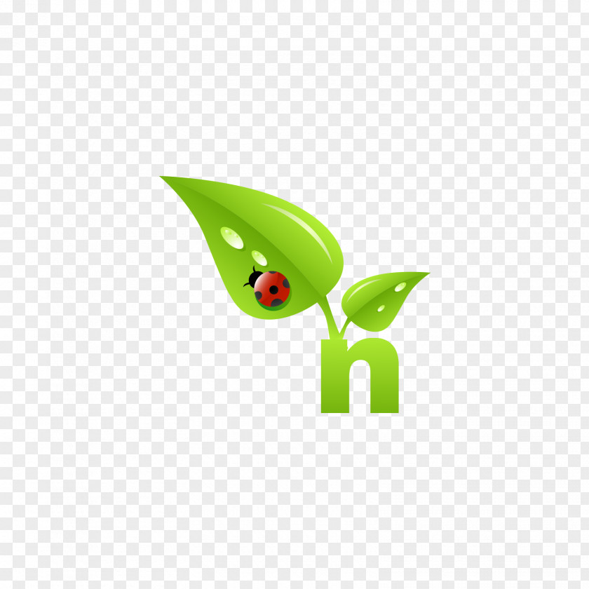 Green Two Leaves Letter N Logo CodePen Wallpaper PNG