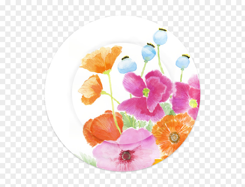 Poppy Watercolor Floral Design PNG