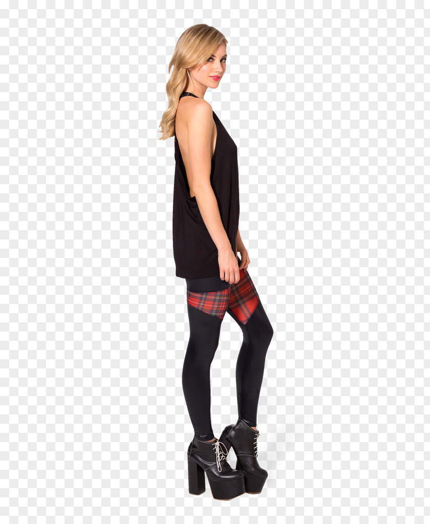 Tartan Day Leggings Shoulder Sleeve Black M PNG