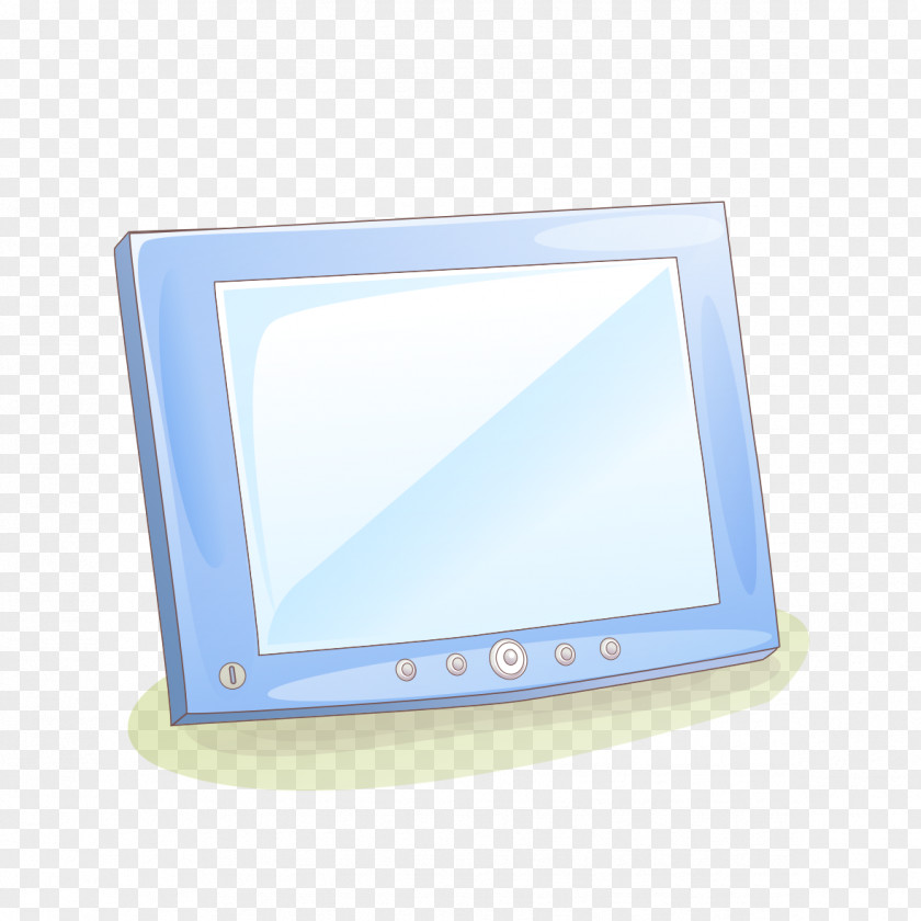 Hand-painted Blue TV Computer Monitor Text Rectangle PNG