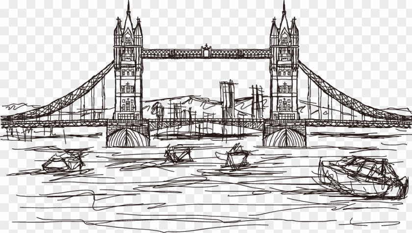 London Bridge Vector Artwork Tower Leaning Of Pisa Drawing Tourist Attraction PNG