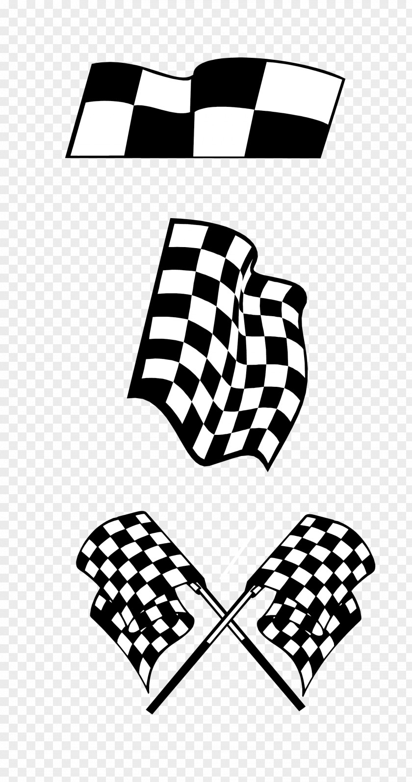 Vector Black And White Racing Flags PNG