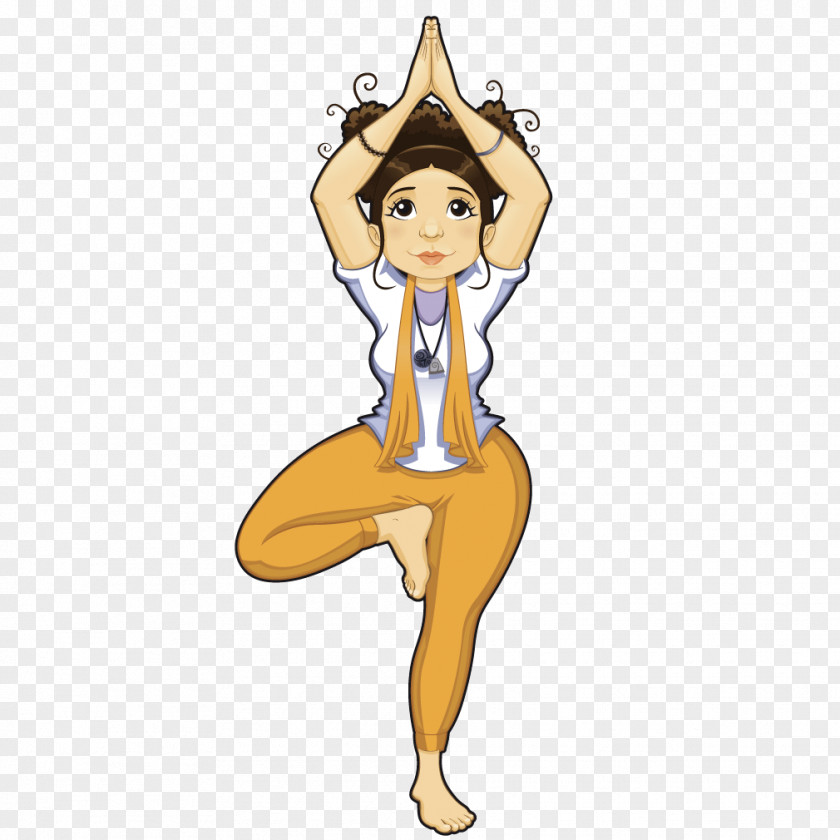 Yellow Aerobics Foot Stand Cartoon Yoga Physical Exercise Illustration PNG