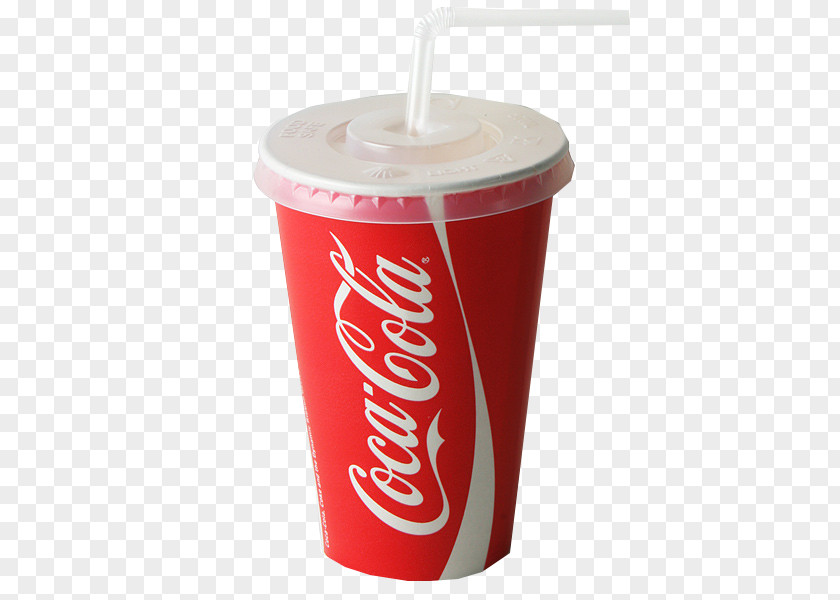Coca Cola Coca-Cola Fizzy Drinks Paper Cup Drinking Straw PNG