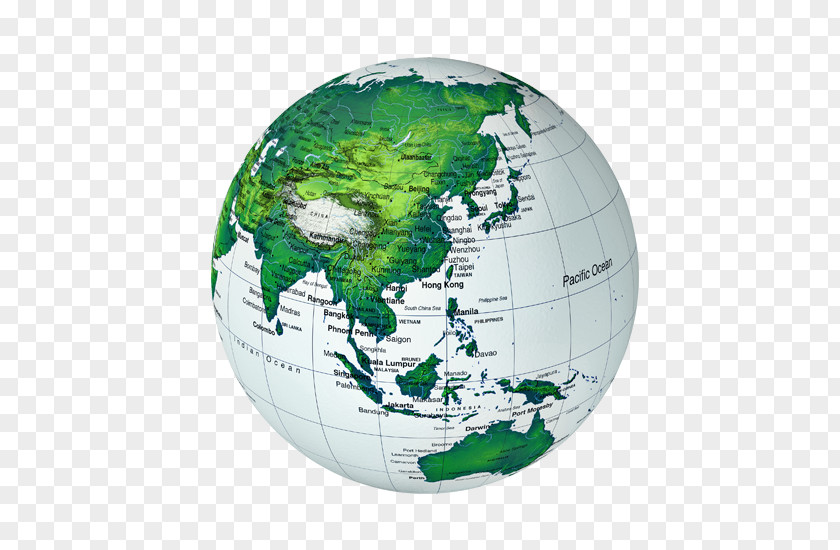 Earth Model Asia Globe World Map PNG