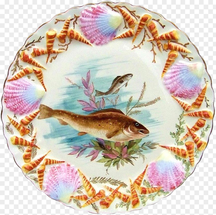 Hand-painted Fish Plate Fauna Organism Tableware PNG