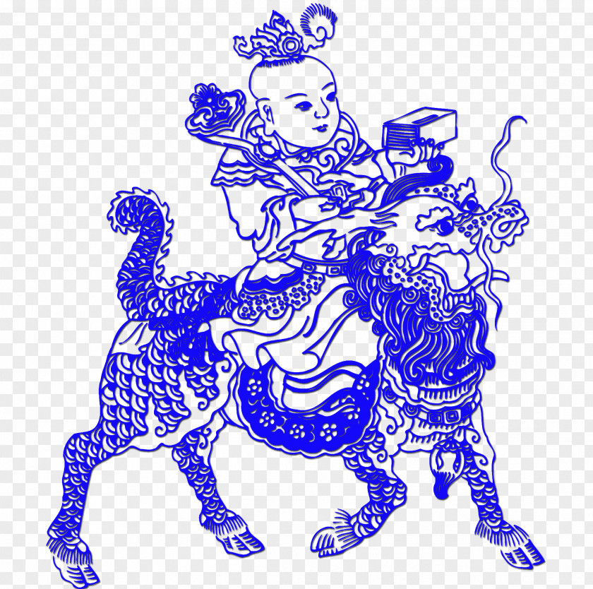 Blue Unicorn Qilin Clip Art PNG