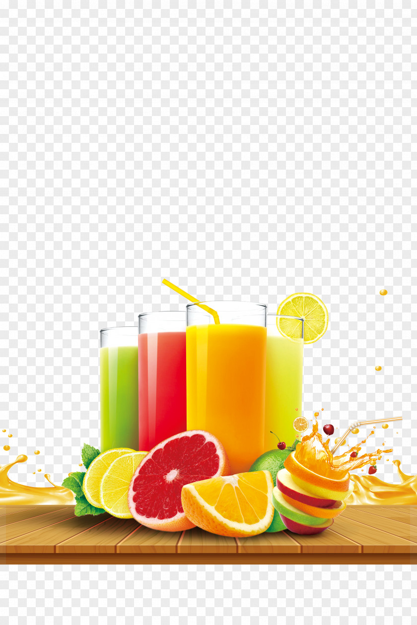 Colorful Juices Orange Juice Lemon Drink Fruit PNG