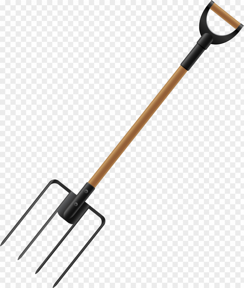 Vector Painted Fork Pitchfork Garden Tool PNG