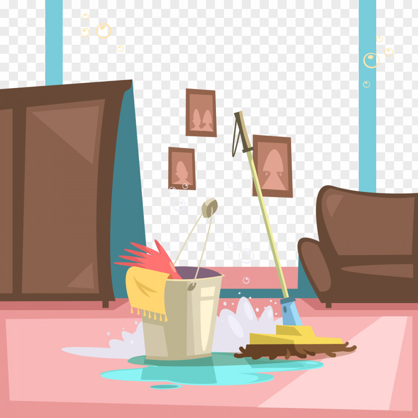 Family Sweeping Health Illustrator Vector Material Cartoon Illustration PNG