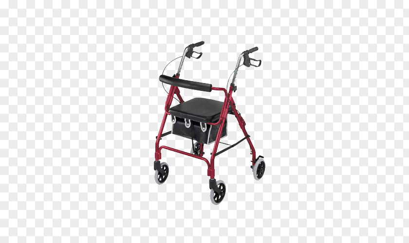 Rest Area Rollaattori Walker Red Mobility Aid Burgundy PNG