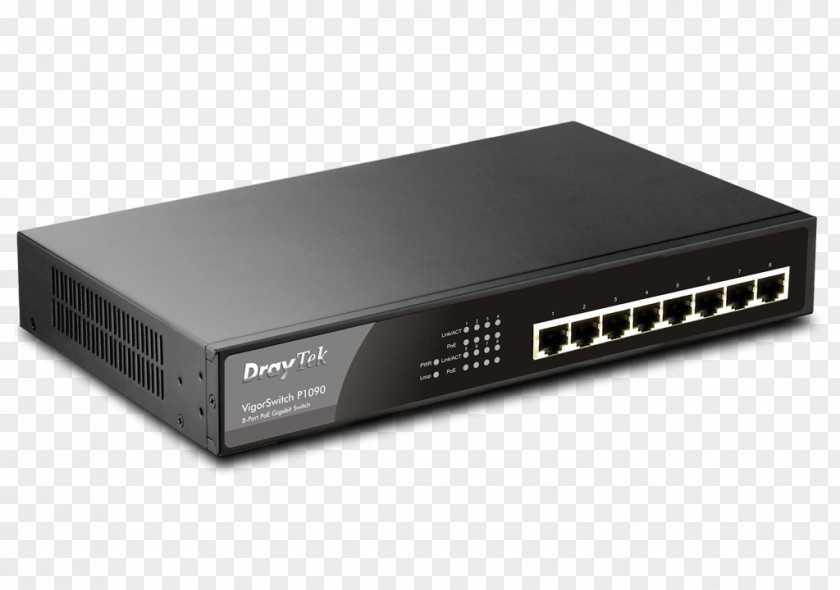 24 PortsSmart Network Switch Power Over Ethernet Gigabit EthernetHome Router Configuration DrayTek Vigor P1090 Draytek VigorSwitch G1280 PNG